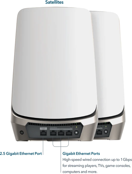 Netgear Orbi Wi-Fi 6E, 960 Serie RBKE963, AXE11000, Router und 2x Repeater Set, 3er-Bundle