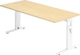Hammerbacher Ergonomic O-Serie OS19/3/W Schreibtisch 180x80cm Ahorn/weiß