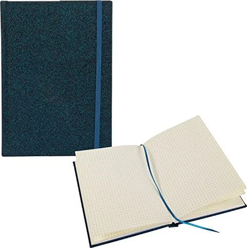 Idena Glitter Notizbuch, 140x200mm, kariert, nachtblau, 80 Blatt