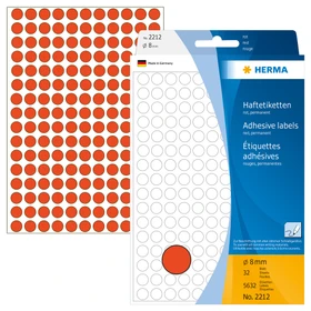 Herma Markierungspunkte 8mm rot, 32 Blatt