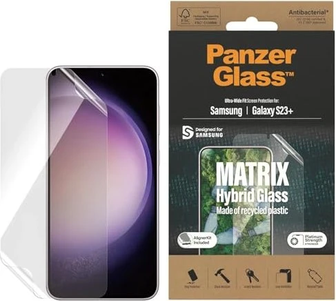 PanzerGlass Matrix Screen Protector Ultra-Wide Fit with Aligner Kit für Samsung Galaxy S23+