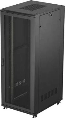 Lanberg 19" Rackschrank 42HE, freistehend, Flat Pack, Gitternetztür, IP20, RAL 9004, 1000mm tief