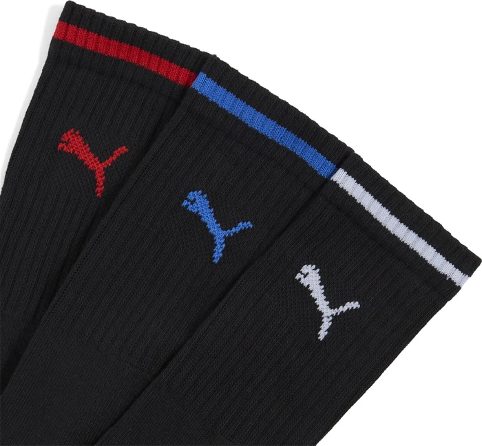 Puma Sport Crew Stripe Socken schwarz, 3 Paare