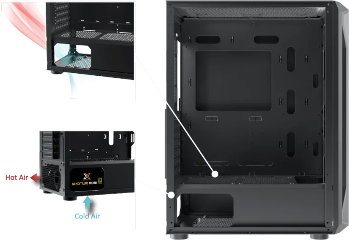 Xigmatek Gaming X, schwarz, Glasfenster