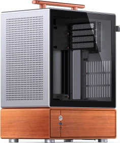 Jonsbo T7 Silver, silber/braun, Glasfenster