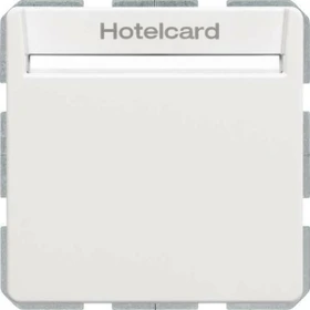 Berker Q.1/Q.3 Relais-Schalter mit Zentralstück für Hotelcard, polarweiß samt