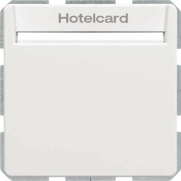 Berker Q.1/Q.3 Relais-Schalter mit Zentralstück für Hotelcard, polarweiß samt