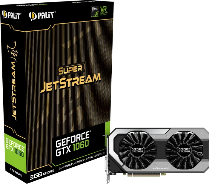 Palit GeForce GTX 1060 Super JetStream, 3GB GDDR5, DVI, HDMI, 3x DP