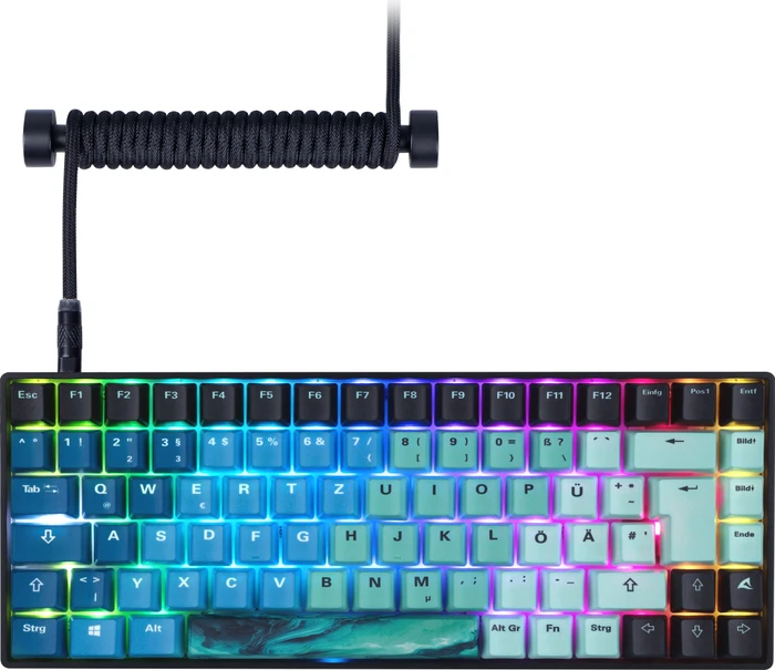 Sharkoon Skiller SGK50 S3 Ultimate Set, PBT, blau/schwarz, LEDs RGB, hot-swap, Gateron G Pro 3.0 YELLOW, USB, DE