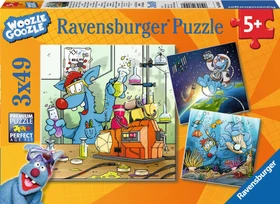 Ravensburger Puzzle Woozle Goozle im Weltall, Labor und unter Wasser