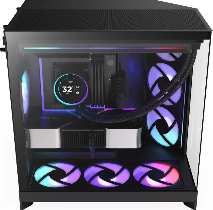 NZXT H9 Flow RGB+ [2025] Black, schwarz, Glasfenster