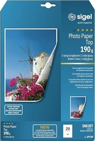 Sigel Photo Paper Top Inkjetpapier hochglänzend beidseitig weiß, A4, 190g/m², 20 Blatt