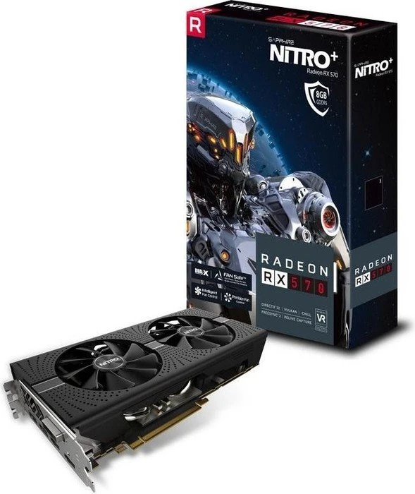 Sapphire Nitro+ Radeon RX 570 4G G5, 4GB GDDR5, DVI, 2x HDMI, 2x DP, lite retail