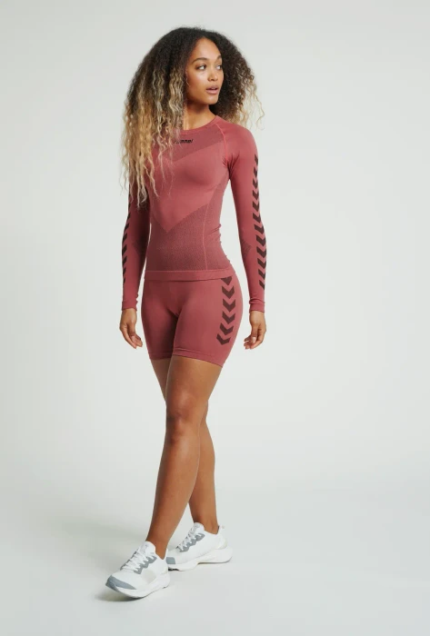 hummel Seamless Training Short Tights Hose kurz marsala (Damen)