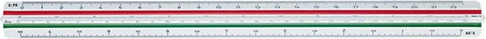 Staedtler Mars 561 Reduktionsmaßstab 30cm, Berufsschule 2, weiß (561 98-2BK)