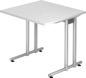 Hammerbacher Ergonomic N-Serie NS08/W Schreibtisch 80x80cm weiß/silber