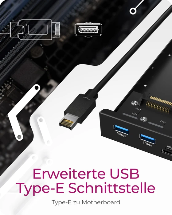 RaidSonic Icy Box IB-HUB1419-i3, USB 3.2 20-Pin Key-A [Stecker]