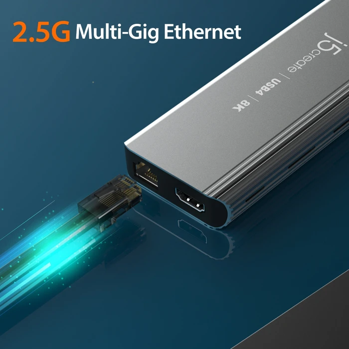 j5create USB4 6-in-1 Multi-Port Adapter, 8K USB PD 100W, USB4 [Stecker]