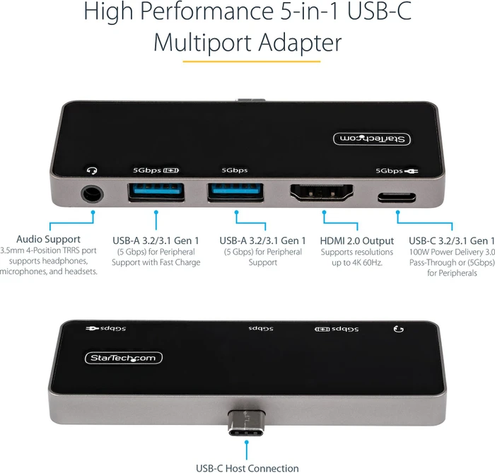 StarTech USB C Multiport-Adapter, USB-C 3.0 [Buchse]