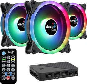 AeroCool Duo 12 Pro, LED-Steuerung, Fernbedienung, 120mm, 3er-Pack