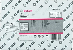 Bosch Professional SN21RK 75 Rundkopf Streifennagel 21° glatt geharzt Tacker-Nägel, 75x2.8mm, 3000 Stück