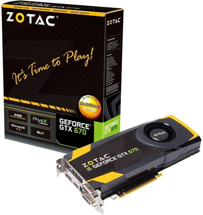 Zotac GeForce GTX 670, 4GB GDDR5, 2x DVI, HDMI, DP
