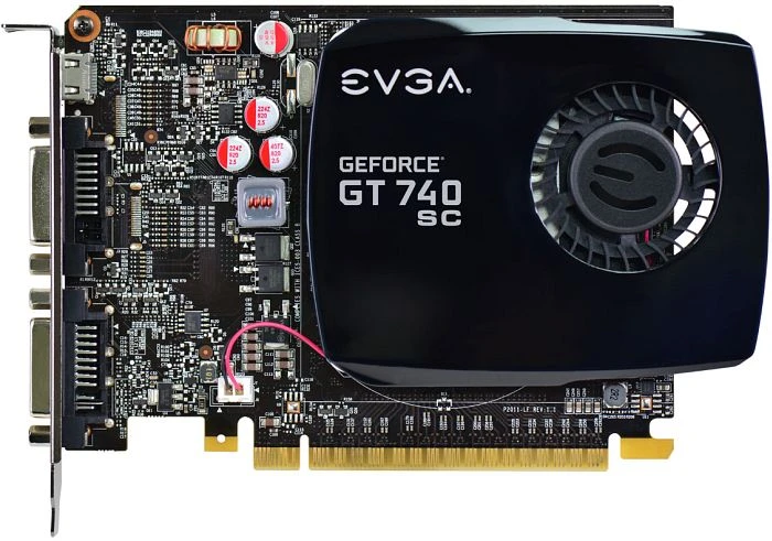 EVGA GeForce GT 740 SuperClocked [Single-Slot], 2GB DDR3, 2x DVI, Mini HDMI