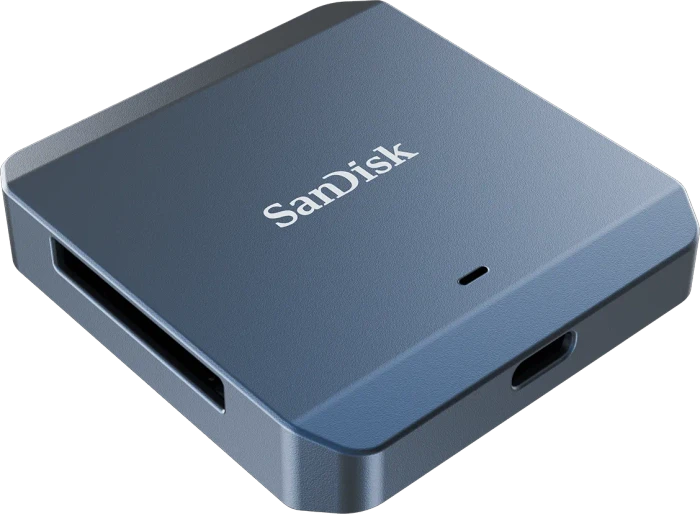 SanDisk PRO-CINEMA CFexpress Type B Card Recorder Compatible With MagSafe, blau, USB-C 3.2 Gen 2×2 [Buchse]