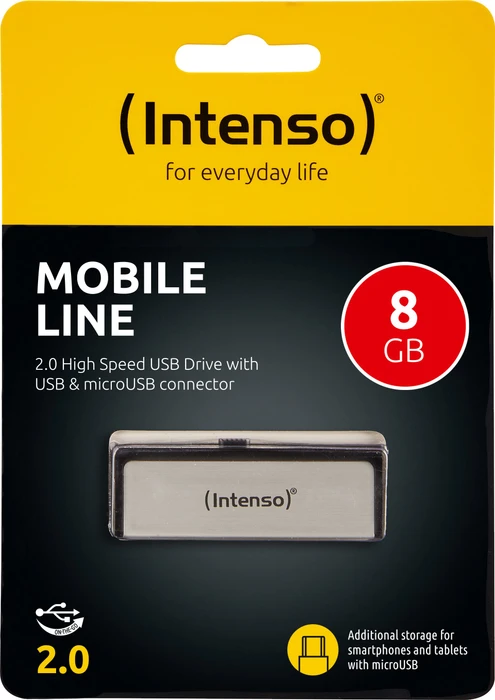 Intenso Mobile Line 8GB, USB-A + USB Micro-B, USB 2.0
