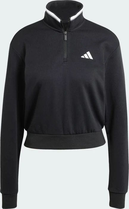 adidas Essentials Color Pop French Terry Crop Quarter-Zip Originals Sweatshirt schwarz (Damen)