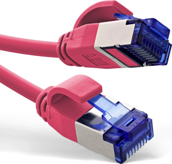 InLine Patchkabel Slim Cat.6A S/FTP TPE LSZH flexibel PoE magenta 7,5m Strom/Netzteil CAT 6a FTP PIMF SFTP 7,5 m low-smoke zero-halogen Kupferdraht (74907M) Image