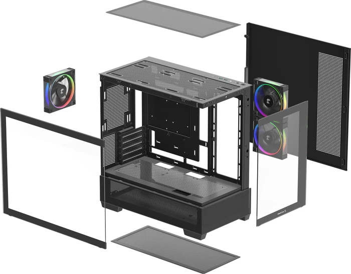 DeepCool CG380 3F, schwarz, Glasfenster