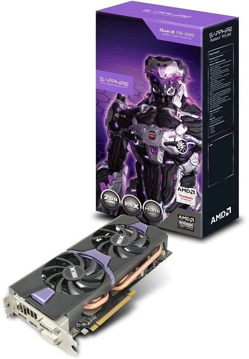 Sapphire Radeon R9 285 Dual-X, 2GB GDDR5, 2x DVI, HDMI, DP, lite retail