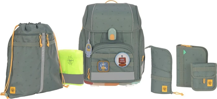 Lässig Boxy Unique letters green Schultaschen-Set, 7-tlg.