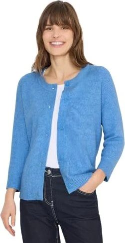 CECIL Kurzer Cardigan Strickjacke fountain blue melange (Damen)