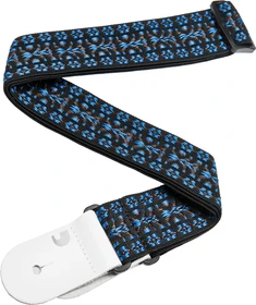 D'Addario Nylon Woven Guitar Strap Blue and Black Hootenanny