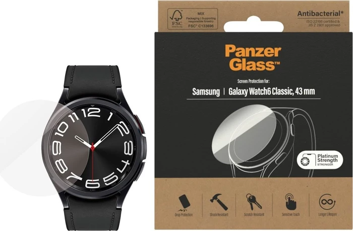 PanzerGlass Displayschutz für Samsung Galaxy Watch 6 Classic 43mm