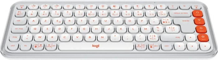 Logitech POP Icon Keys, Off-White & Orange, Logi Bolt, USB/Bluetooth, FR