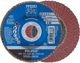 Pferd PFC 115 A 80 SG STEELOX POLIFAN Fächerschleifscheibe K80, 115x22.23mm, 10 Stück