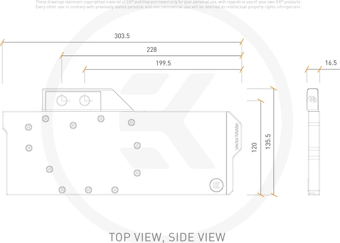 EK Water Blocks Quantum Line EK-Quantum Vector Master RX 6800XT/6900XT D-RGB, Nickel, Acetal