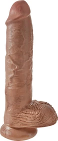 Pipedream King Cock 10" Cock with Balls tan