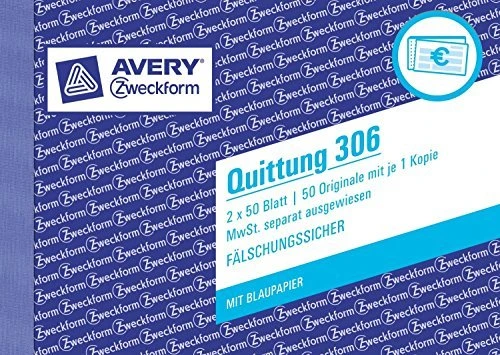 Avery-Zweckform Quittung, A6 quer, 100 Blatt