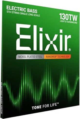 Elixir Electric Bass Nickelwound Nanoweb Light B Long Scale TaperWound