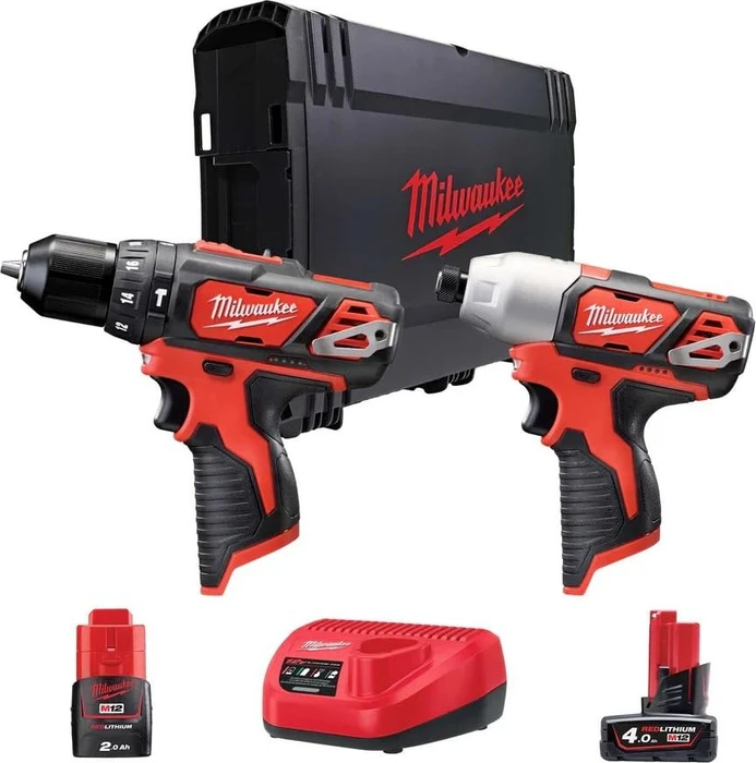 Milwaukee M12 BPP2B-421C Fuel Akku-Maschinenset inkl. Koffer + 2 Akkus 2.0/4.0Ah
