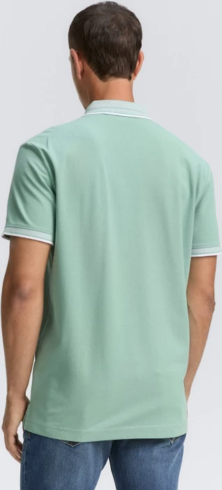 Tom Tailor Piqué mit Stretch Poloshirt kurzarm dust green (Herren)