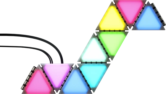 Corsair iCUE LC100 Case Accent Lighting Panels Mini Triangle Starter Kit, RGB-Beleuchtungsset, 9er-Pack, schwarz