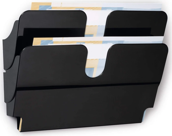 Durable Flexiplus 2 Prospekthalter, 2 Fächer, A4, quer, schwarz