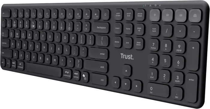 Trust Vaiya Multi-Device Wireless Keyboard, schwarz, USB/Bluetooth, DE