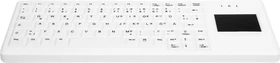 Contour Design Active Key Kabellose desinfizierbare Hygiene-Tastatur mit Touchpad, vollversiegelt, weiß, USB, UK (AK-C4400F-GFUS-W/UK)