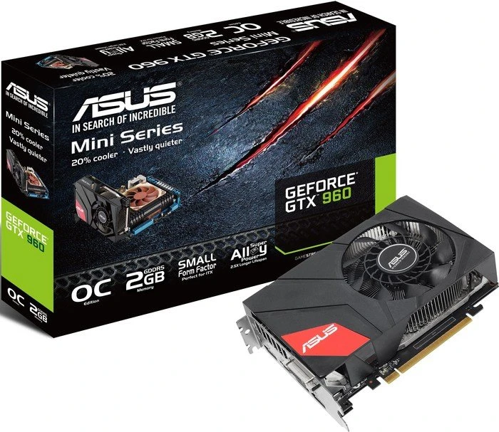 ASUS GeForce GTX 960 Mini, GTX960-MOC-2GD5, 2GB GDDR5, DVI, HDMI, 3x DP
